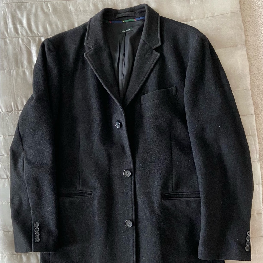 J. Crew Men’s Westbourne Topcoat in Black - Size Large